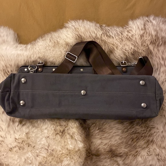 Line of Trade Mens Grey Canvas and Leather weekender bag - Picture 12 of 13